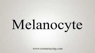 How To Say Melanocyte [upl. by Tani959]