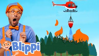 Firefighting Helicopter Song  BLIPPI  Educational Songs For Kids [upl. by Atnad]