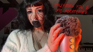 Shushing You amp Mic Scratching With the Fluffy Cover ASMR  Rambling Whispering [upl. by Patrizio]