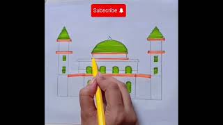 Learn how to draw mosque easily masjid drawing easystep by step pencil art art drawing [upl. by Hgielram]