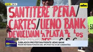 “Devuelvan la plata del IPS” Corriente Sindical protestó frente a Ueno [upl. by Kalam]