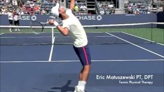 Djokovic Slice Serve Slow Motion 2012 US Open [upl. by Ilsel]