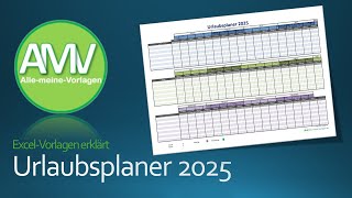 Urlaubsplaner 2025 als Excel Vorlage und als PDF [upl. by Ahtikal]