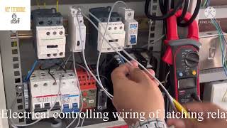 Latching Relay electrical controlling wiring connection [upl. by Airdnaid]