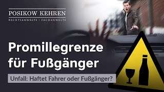 Promillegrenzen für Fußgänger  Haftet der Fahrer fürs Überfahren Betrunkener  Anwalt klärt auf [upl. by Avlis]