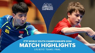 Li Hechen vs Samuel Michna  U15 Teams Final  ITTF World Youth Championships 2024 [upl. by Ecinreb852]