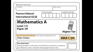 IGCSE Mathematics Sample Assessment  4MA12H [upl. by Alios]