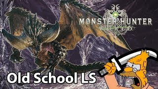 MHWorld  Nergigante vs old school Long Sword no Foresight SlashHelmbreaker [upl. by Knick437]