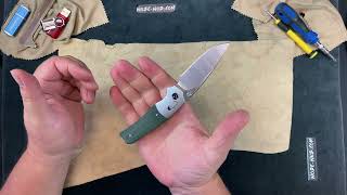 QS157B1 QSP Knife Vault Glyde Lock Green Micarta [upl. by Nosirrag]