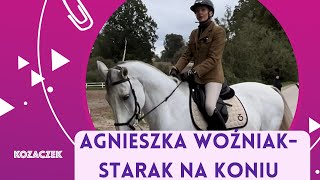 Agnieszka WoźniakStarak jeździ na koniu w Gałkowie w stadninie u Kraśków mazury konie [upl. by Yebba]