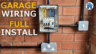 How to wire a garage Garage electrics installation Sockets lighting conduit consumer unit [upl. by Irelav]