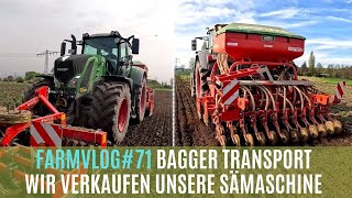 FarmVlog71 Wir VERKAUFEN die Sämaschine  Bagger umstellen [upl. by Asert]