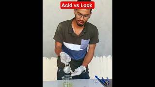 Acid vs Lock 😲 shorts chemical experiment viral [upl. by Elurd]