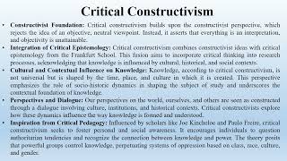 Critical Constructivism [upl. by Mccormick]