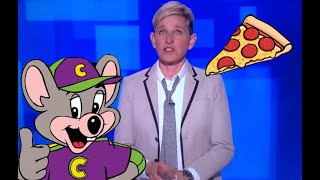 ELLEN CHIMES IN ON CHUCK E CHEESE PIZZA CONSPIRACY [upl. by Aiello]