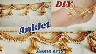 Trendy Anklets  How to make Anklets  jewellery tutorials [upl. by Soirtemed781]