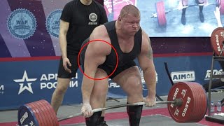 SCARY Bicep Tear Pavlo Nakonechnyy Deadlift 415 kg  Giant from Ukraine [upl. by Omik]