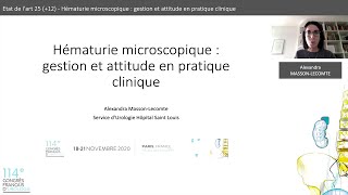 Hématurie microscopique  gestion et attitude en pratique clinique [upl. by Emersen]