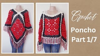 Part 17 Crochet poncho Introduction and sizing [upl. by Adar]