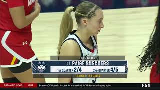 Paige Bueckers SHINES In 8 UConn Huskies BLOWOUT Win vs 20 Maryland 24pts 5reb 6stls amp 2 blks [upl. by Matta]