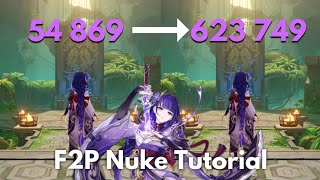 F2P C0 Raiden 640k Nuke Tutorial  Genshin Impact [upl. by Beasley306]