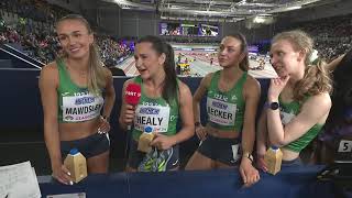 Irelands new national record holders react to reaching the WIC 4x400m final [upl. by Lussi792]