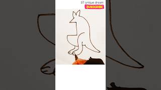 how to draw a kangaroo 🦘draw a kangaroo easy step by stepart trending drawing [upl. by Nosnirb]