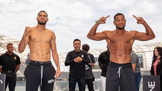 ZURDO RAMIREZ vs SULLIVAN BARRERA ESCALIOFRIANTE PESAJE WEIGH IN amp FACE OFF [upl. by Eireva]