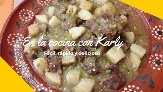 CARNE DE RES EN SALSA VERDE CON PAPAS [upl. by Petras]