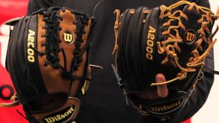 Wilson A2000 OTIF 115quot Baseball Glove Prostock vs Superskin2013 Models [upl. by Langsdon]