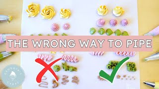 The WRONG Way To Pipe Common Mistakes When Piping Buttercream  Georgias Cakes [upl. by Cas]