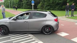 Alfa Romeo Giulietta Quadrifoglio Verde  Cars and Coffee XXL 2016  exhaust sound  engine sound [upl. by Ubana]