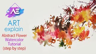 Aesthetic Abstract colorful Flower Watercolor Painting How to paint flowers Art Explain [upl. by Elladine]