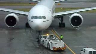 Emirates Boeing 777300ER  Pushback Taxi and TakeOff [upl. by Shepperd]