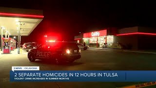 Tulsa police investigate two homicides amid summer uptick in crime [upl. by Ribble93]