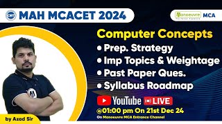 MAH MCA CET 2024 Computer Concepts  Prep Strategy  Imp Topics amp Weightage  Past Paper Syllabus [upl. by Menzies]