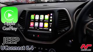 Apple CarPlay retrofit  Jeep Cherokee Limited with UConnect 84quot After installed video [upl. by Krebs]