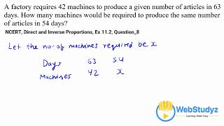 Class 8 NCERT Maths  Ch 11 Direct And Inverse Proportions  Ex 112 8 Solution [upl. by Polk748]