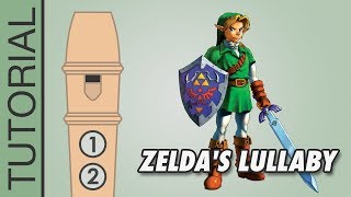 Zeldas Lullaby  Recorder Notes Tutorial  Zelda Ocarina of Time [upl. by Elleuqram]