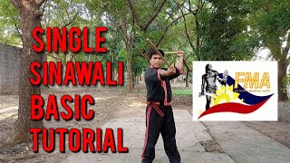 SINGLE SINAWALI BASIC TUTORIAL  Filipino Martial Arts [upl. by Clarhe]