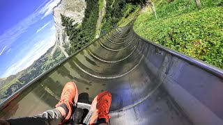 Pfingstegg Alpine Coaster FULL SPEED  4K  Switzerland [upl. by Etnud]