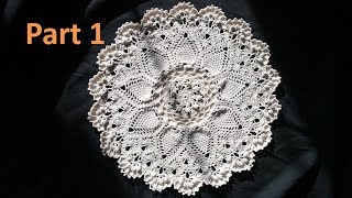 Advanced Pineapple Cluster Stitch Doily Crochet Tutorial Part 1 [upl. by Eerat]