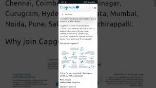 Capgemini hiring freshers  2023 amp 2024 batch shorts [upl. by Otir]