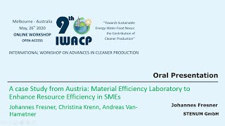 Johannes Fresner  Oral Presentation  9th IWACP  A case Study from Austria Material Efficiency [upl. by Quintilla]