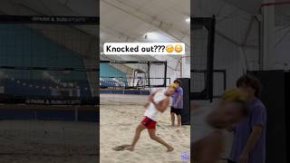 Spike that almost KNOCKED HIM OUT😳🏐 beachvolleyball volleyball volleyballworld spike haikyuu [upl. by Arratahs]