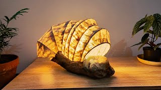 Crafting an awesome design lamp with driftwood and stone step by step DIY project [upl. by Januarius783]