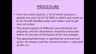 Determination of Nickel Content in Stainless Steel by Colourimetry [upl. by Chak]