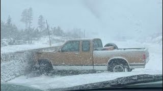 Heavy Snow in California  i80 CLOSED Whiteout Condition [upl. by Ailimat]