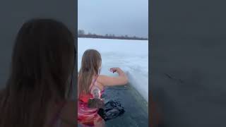 fishing underwater mermaid ice lake fish icequeen winter duet comedyvideos [upl. by Naneek731]