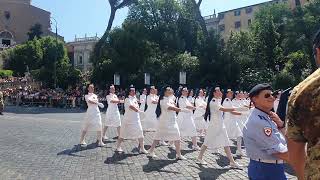 Festa della Repubblica Italiana 2023 Le crocerossine della Croce Rossa alla Parata militare [upl. by Ilyse34]